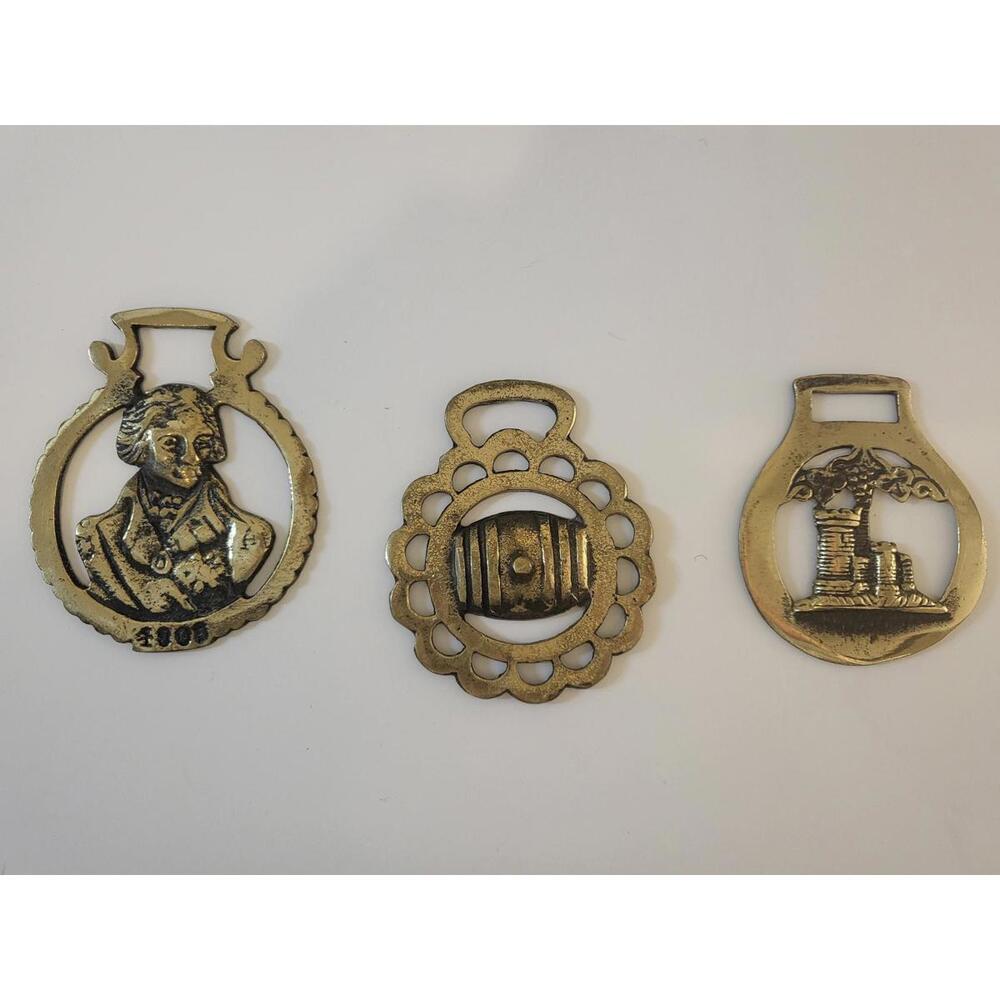 Vintage Horse Harness Medallions in Brass